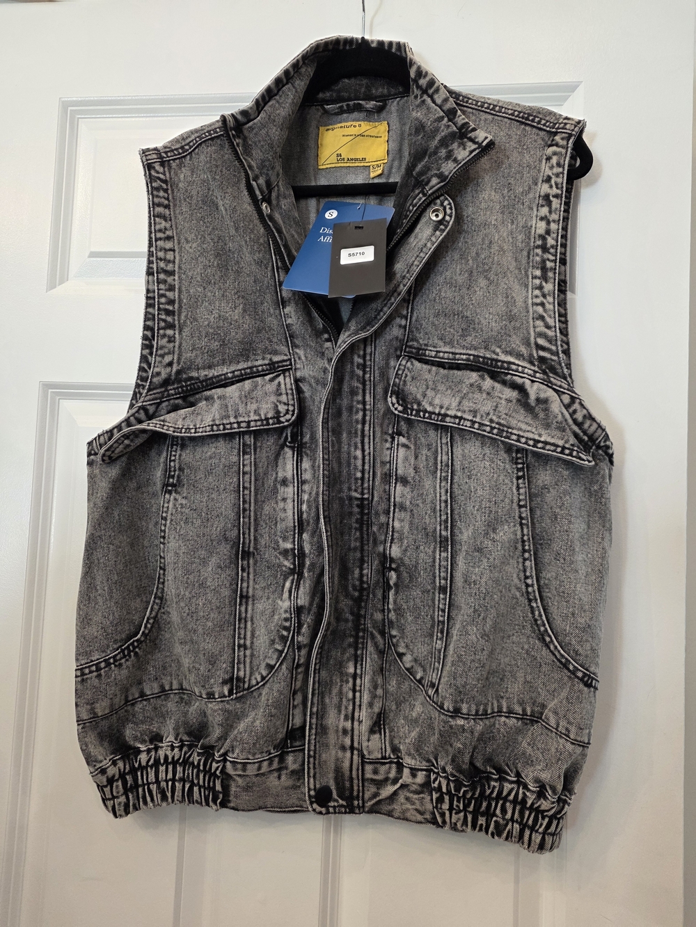 Women's Acid Washed Black Denim Vest